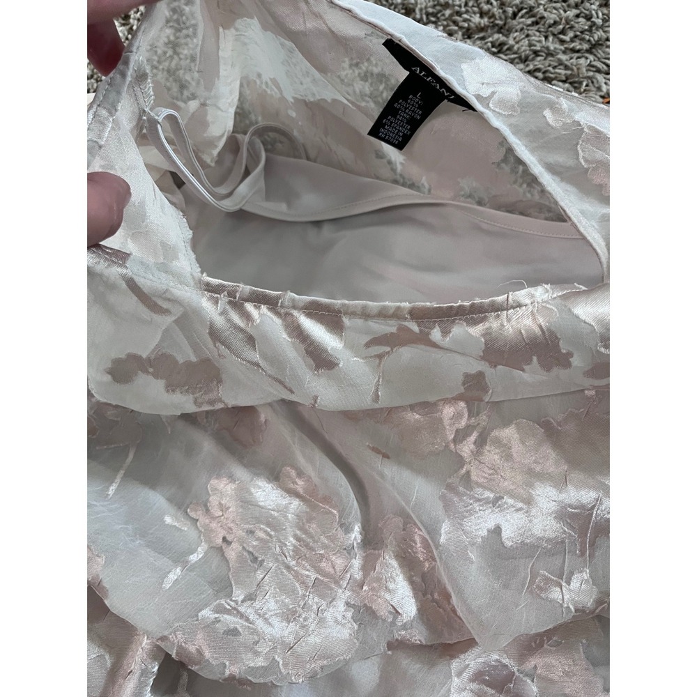 Alfani Womens Blush Pink Sheer Floral Burnout Blouse with Camisole Large - Picture 8 of 8